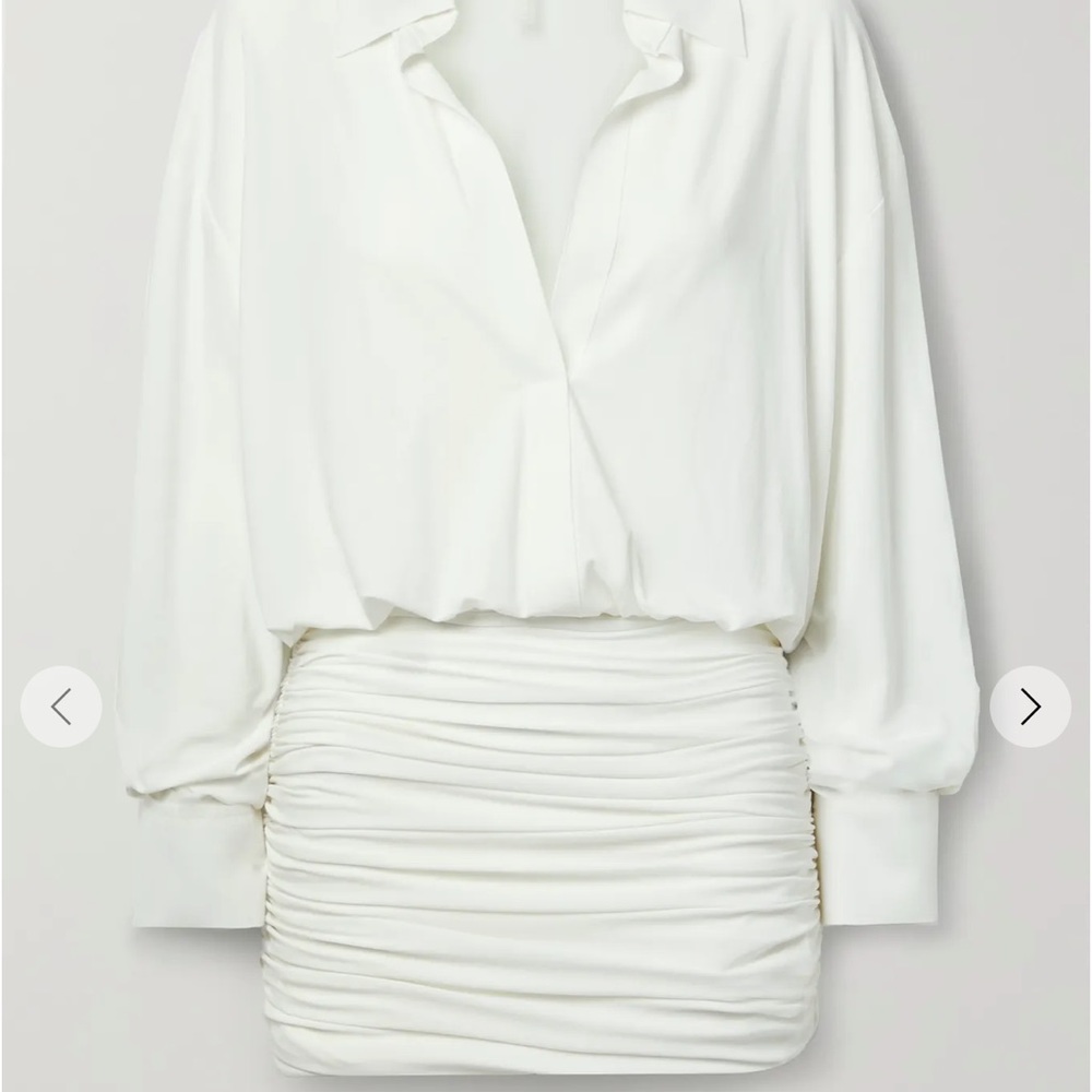 Norma Kamali mini white shirt dress